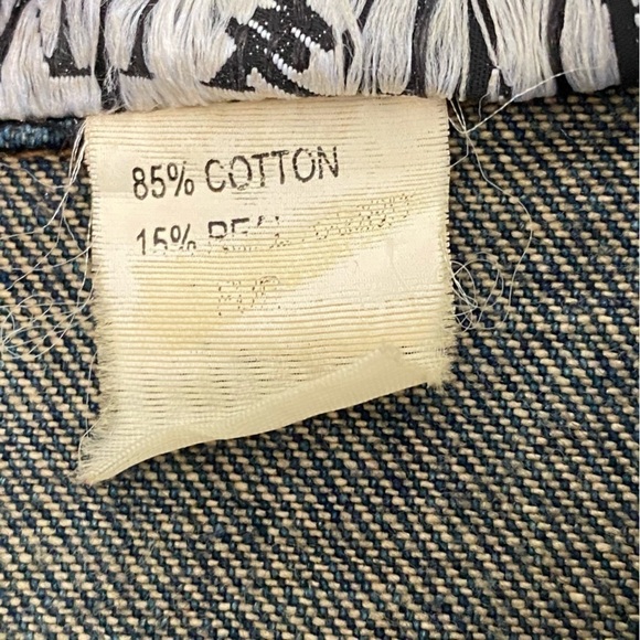 MIX It | Denim Sleeveless Vest w/ Rabbit Fur Trim | Size: Medium - Picture 9 of 9